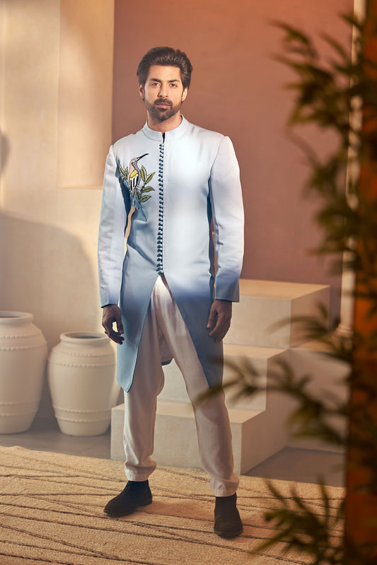 Artisan Blue Tailored Coat Set | Achint Mehta