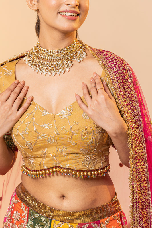 Marwari Regalia Multi-Colour Block Lehenga Set | Achint Mehta