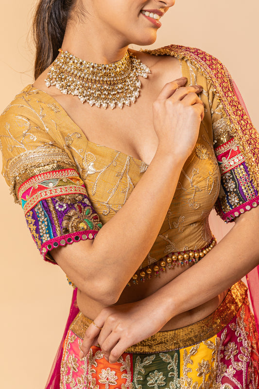 Marwari Regalia Multi-Colour Block Lehenga Set | Achint Mehta
