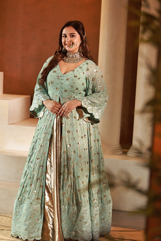Shimmer Haze Georgette Lehenga Set
