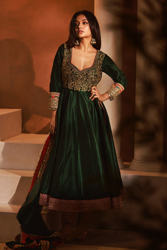 Tilla Opulence Raw Silk Anarkali